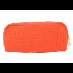 CHANEL quilted Terry Cloth Cosmetic Bag